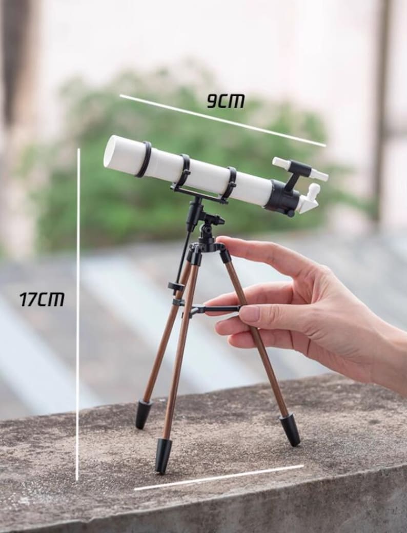 Telescopio de aleación para casa de muñecas en miniatura a escala 1:6, silla plegable, modelo BJD Blythe, instrumentos ópticos, accesorios, juguetes de escritorio.