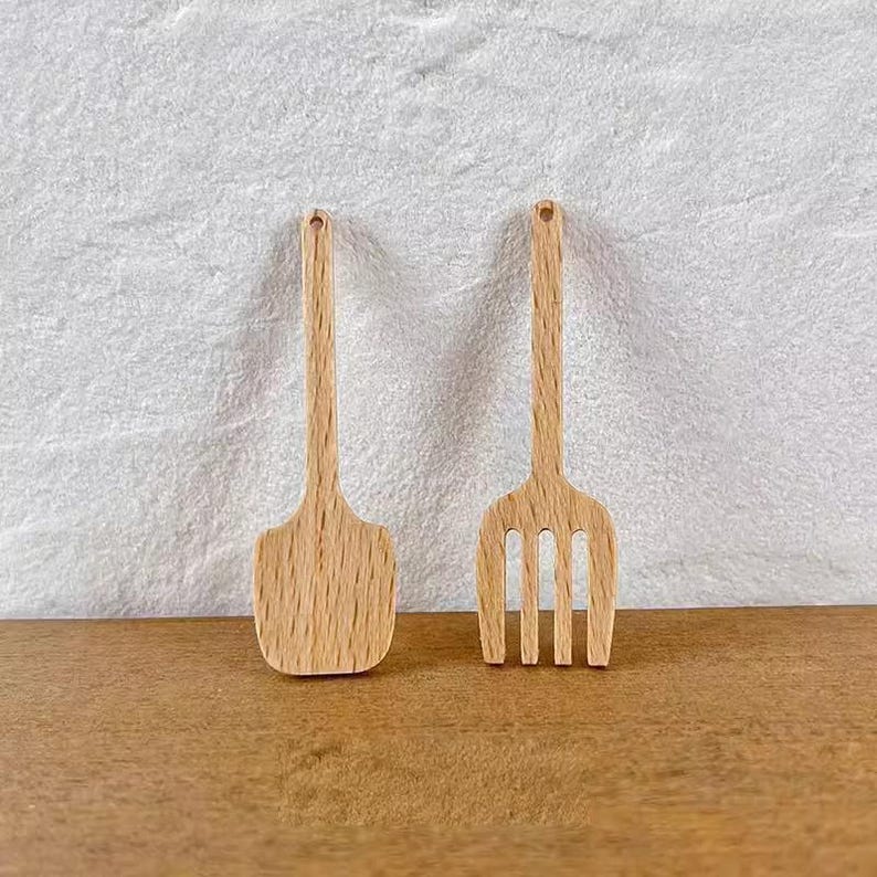 Accesorios de cocina en miniatura a escala 1:6, espátula, rodillo, ensaladera, muebles de casa de muñecas de madera maciza, modelo de escritorio BJD Blythe GSC