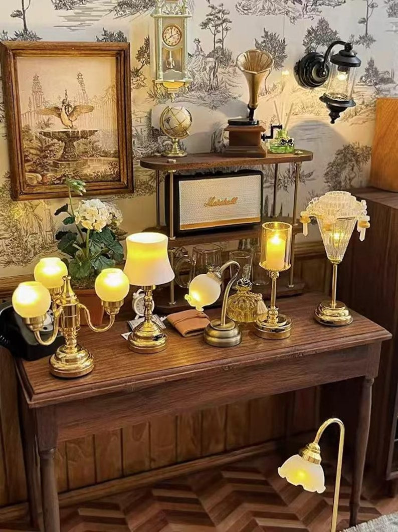1:12 Scale Miniature LED Wall Lamp And Chandelier Dollhouse Lighting Accessories For BJD Blythe And GSC Dolls