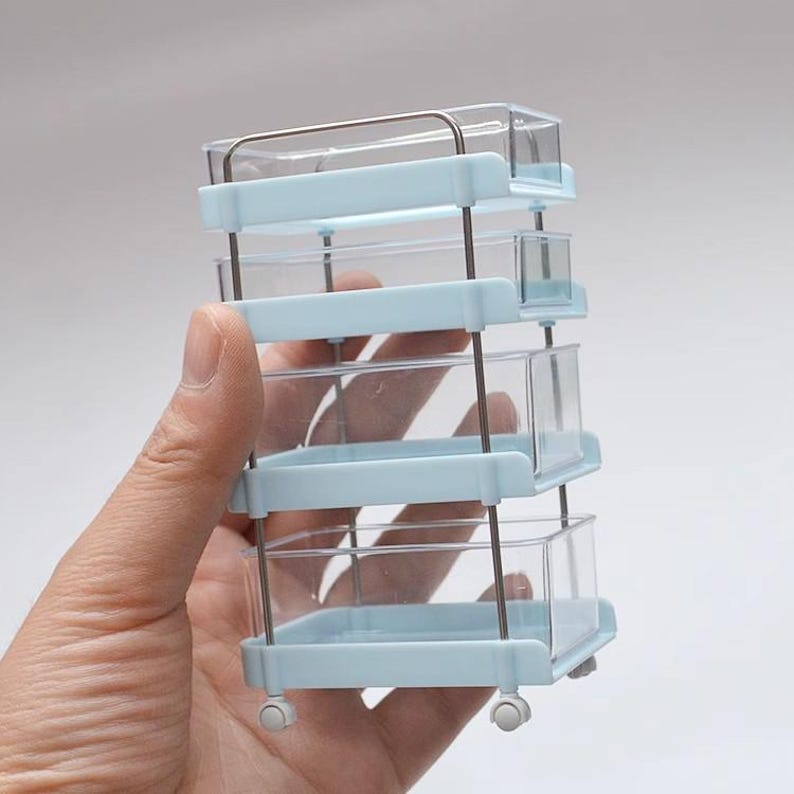 Estante de almacenamiento para carrito de cocina en miniatura a escala 1:6, accesorios para casa de muñecas, decoración de escritorio, BJD, Blythe, GSC