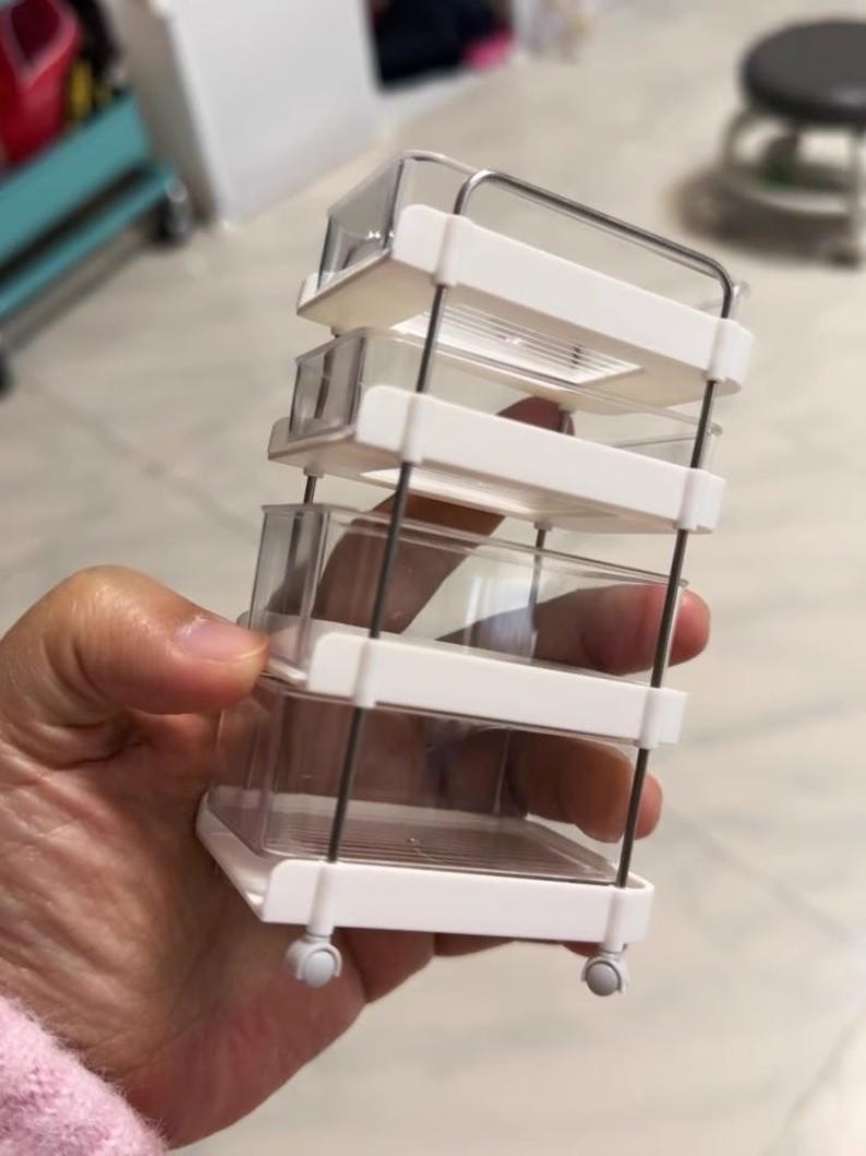 Estante de almacenamiento para carrito de cocina en miniatura a escala 1:6, accesorios para casa de muñecas, decoración de escritorio, BJD, Blythe, GSC