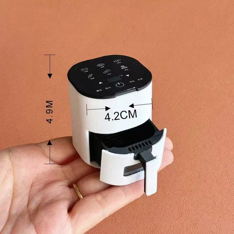 Electrodomésticos de cocina en miniatura a escala 1:6, accesorios para casas de muñecas, freidora de aire, olla arrocera, modelo de escritorio, juguetes