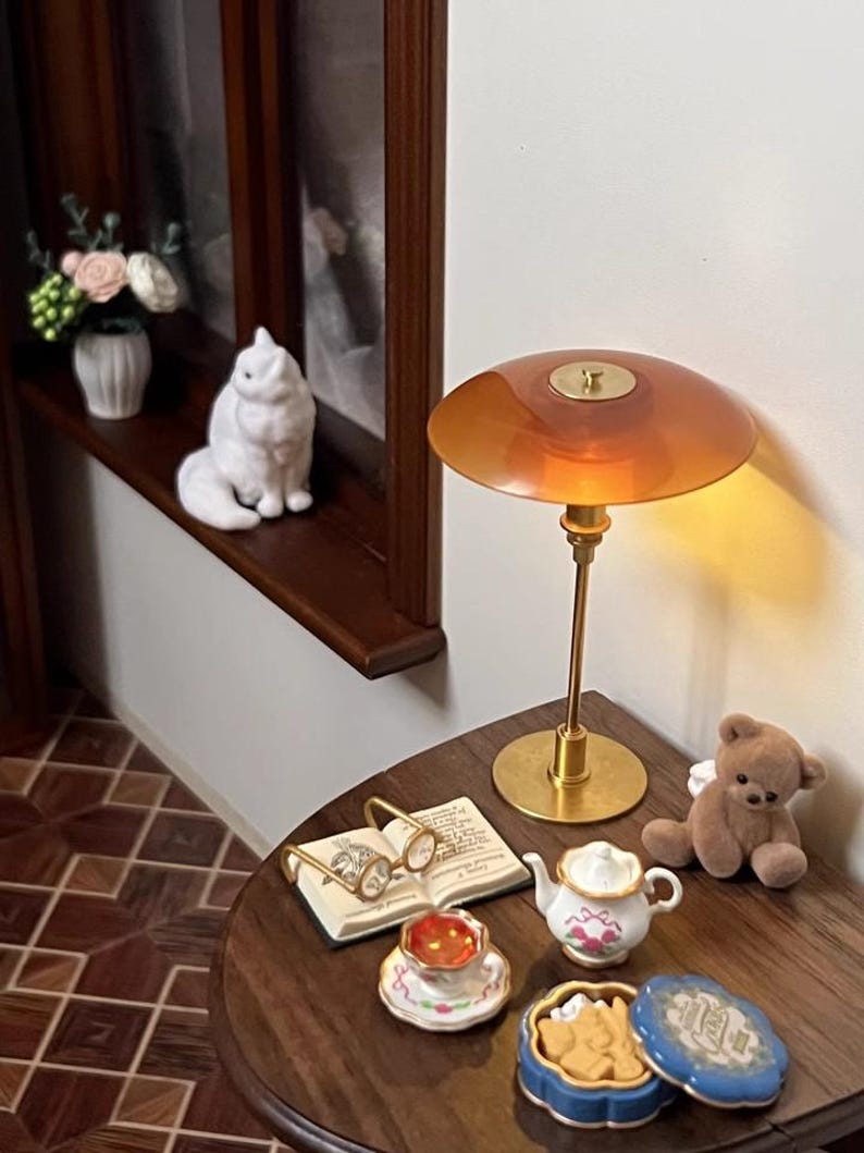 Lampe de table miniature PH à l'échelle 1:6, accessoire d'éclairage pour maison de poupée BJD Blythe avec lumière LED