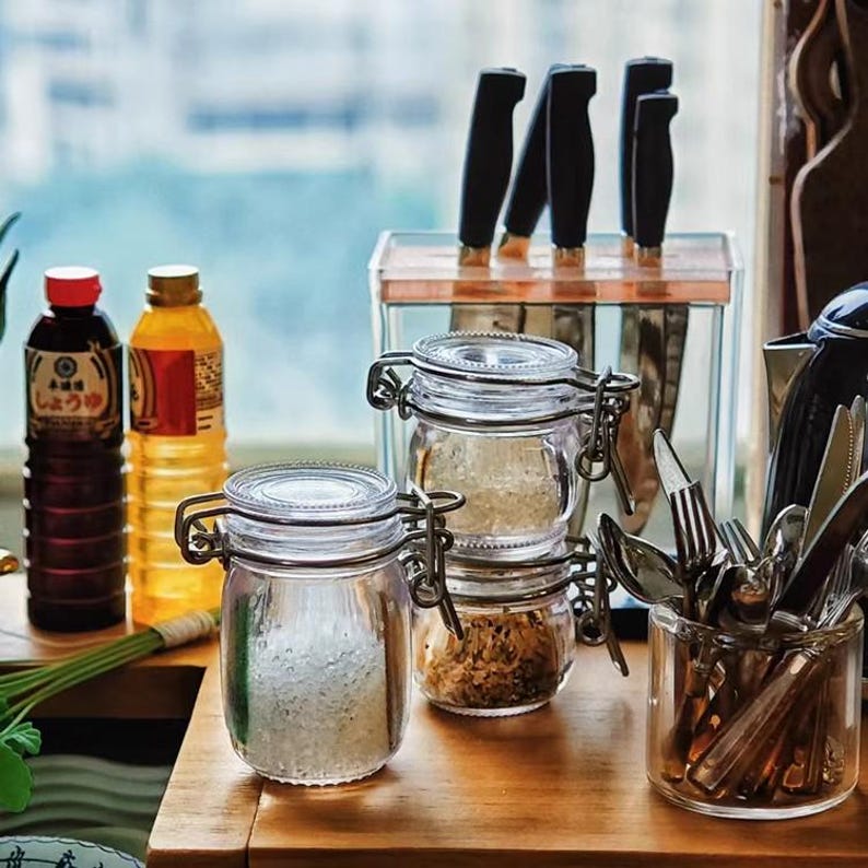 Juego de tarros de almacenamiento sellados en miniatura a escala 1:6, accesorios de cocina para casa de muñecas BJD Blythe