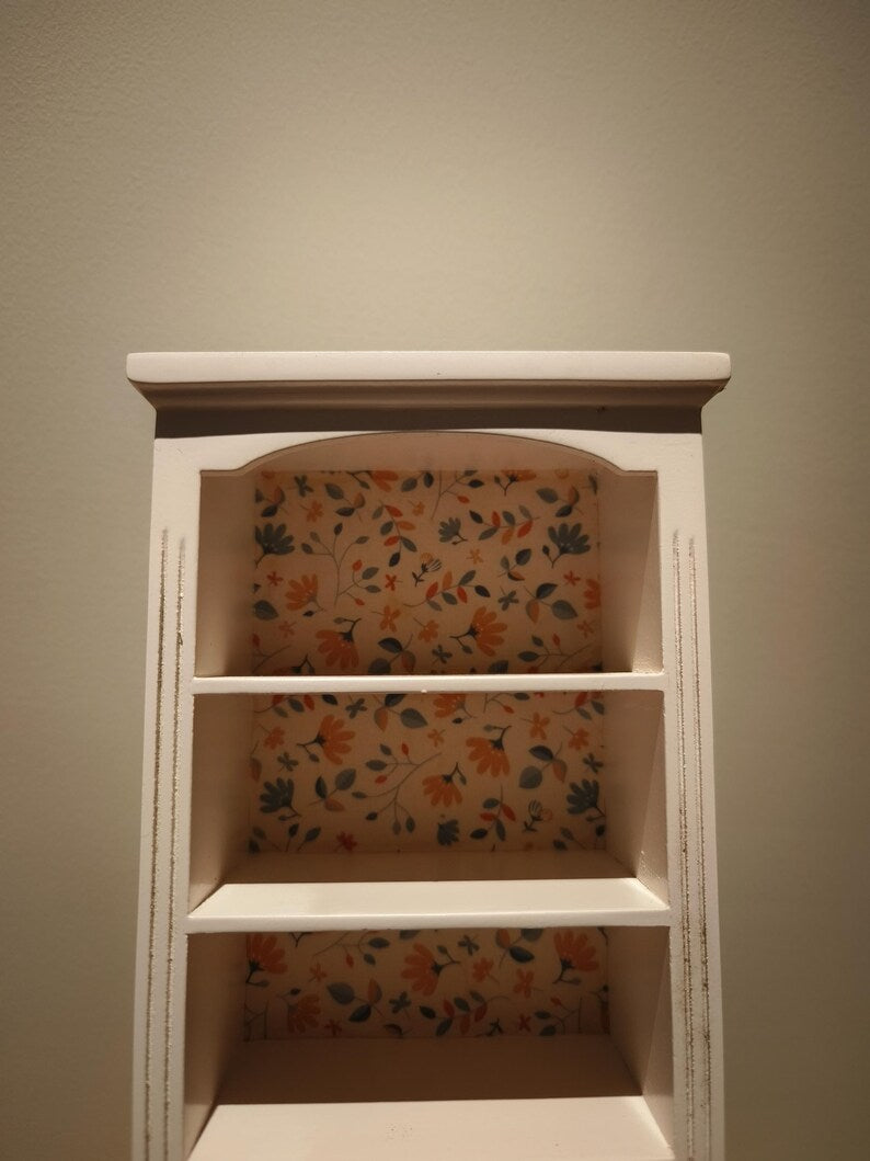 Librería de madera en miniatura a escala 1:6, muebles para casa de muñecas BJD Blythe, armario de almacenamiento de cocina