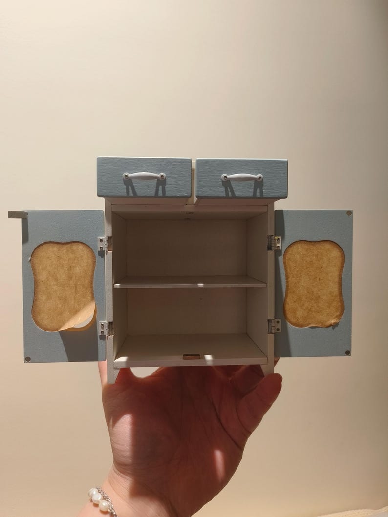 1:6 Scale Miniature Wooden Lockers & Cabinet Set - Dollhouse Furniture for BJD, Blythe & GSC Collectors
