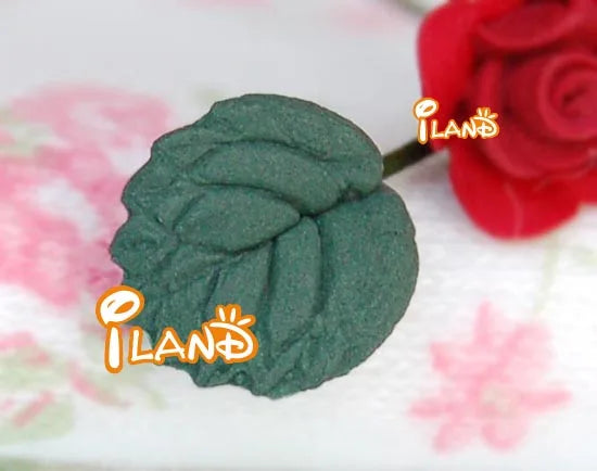 1:12 Scale Miniature White Rose Leaves Clay Flowers 6Pcs For Dollhouse Decor Miniature Dollhouse Accessories