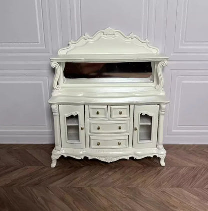 Armario de casa de muñecas en miniatura a escala 1:12, armario, piano tallado, silla suave, muebles en miniatura