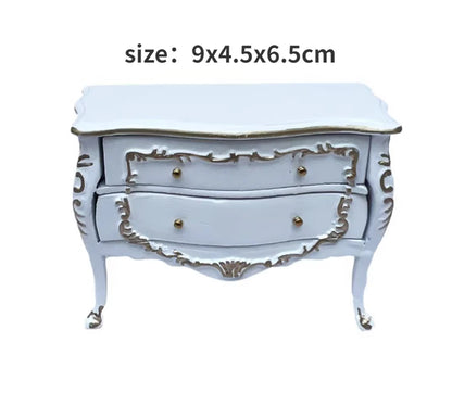 Armario de casa de muñecas en miniatura a escala 1:12, armario, piano tallado, silla suave, muebles en miniatura