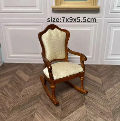 Armario de casa de muñecas en miniatura a escala 1:12, armario, piano tallado, silla suave, muebles en miniatura