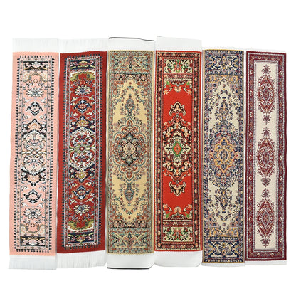 1:12 Scale Miniature Dollhouse Carpet Rug Bed Runner Table Flug Embroidered Accessories