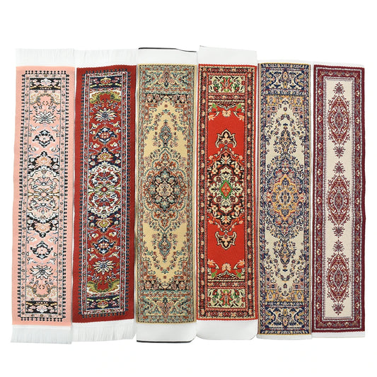 1:12 Scale Miniature Dollhouse Carpet Rug Bed Runner Table Flug Embroidered Accessories