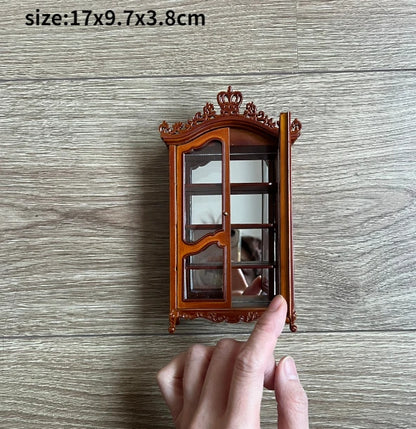 1:12 Scale European Style Miniature Dollhouse Furniture Set Carved Table Chair Computer Desk Office Scene Miniature Decor