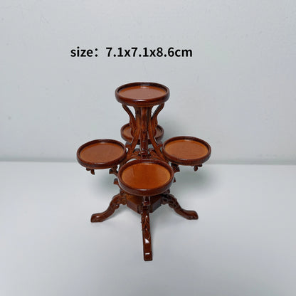 1:12 Scale European Style Miniature Dollhouse Furniture Set Carved Table Chair Computer Desk Office Scene Miniature Decor