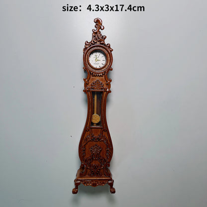 1:12 Scale European Style Miniature Dollhouse Furniture Set Carved Table Chair Computer Desk Office Scene Miniature Decor