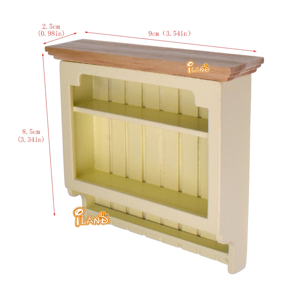 1:12 Scale Miniature Hanging Cabinet Closet Shelf For Dollhouse Kitchen Dining Room Accessories