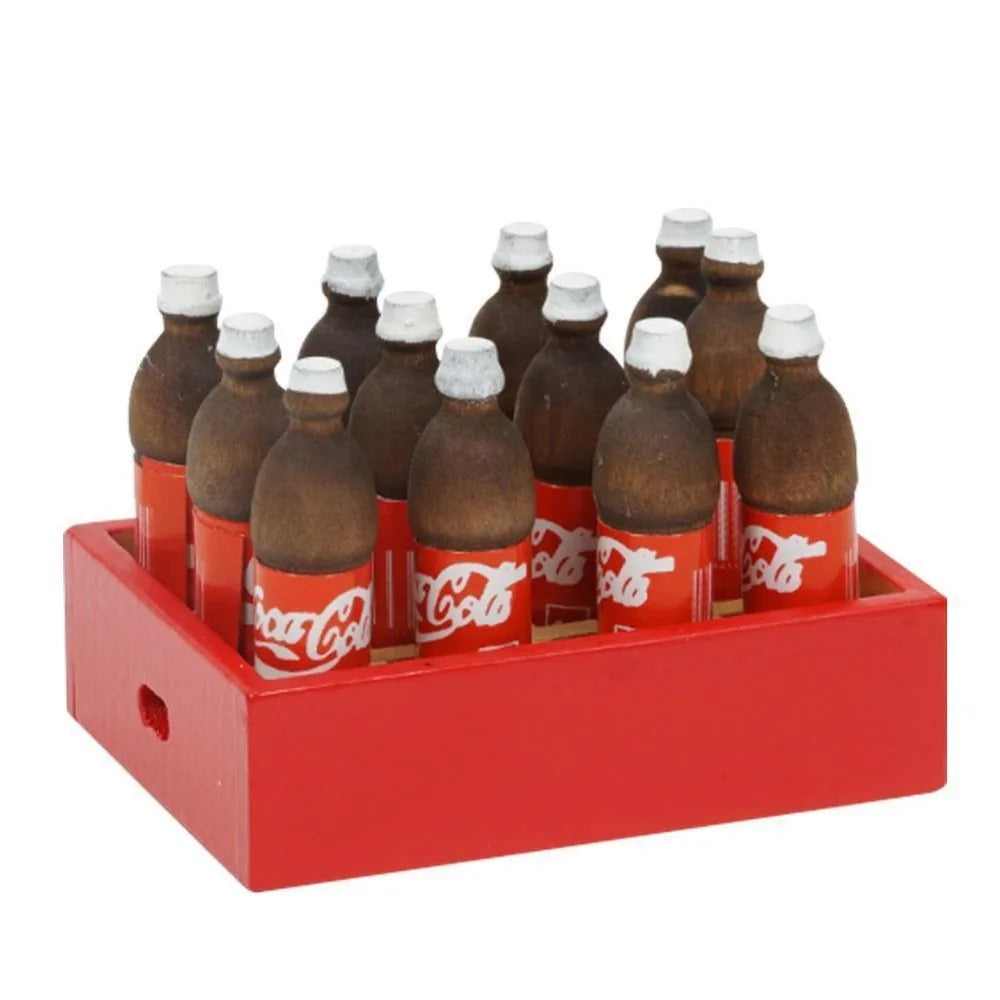 1:12 Scale Miniature Drink Food Box With 12 Bottles Dollhouse Accessories Toy Model For Dollhouse Decoration