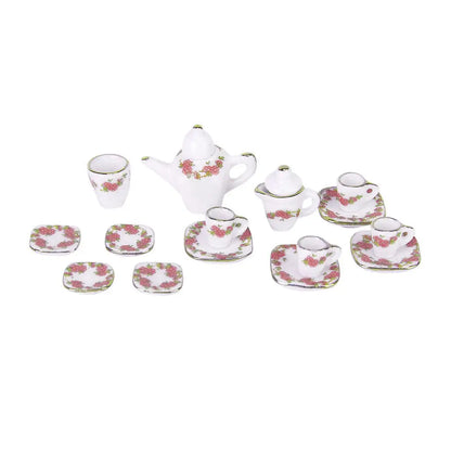 1:12 Scale Miniature Tea Set Cup Plate For Dollhouse Decor Miniature Furniture Accessories For Children Play Room