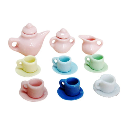 1:12 Scale Miniature Tea Set Cup Plate For Dollhouse Decor Miniature Furniture Accessories For Children Play Room