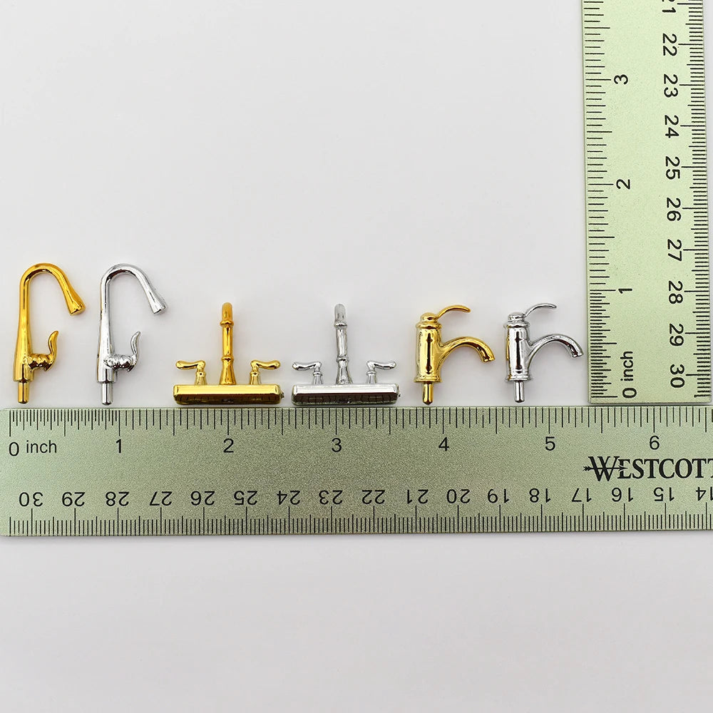 1:12 Scale Miniature Water Tap Faucet Simulation Model For Dollhouse Furniture Decor Accessories