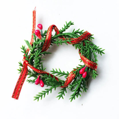 Accesorio para casa de muñecas en miniatura a escala 1:12, guirnalda navideña, decoración navideña, regalo