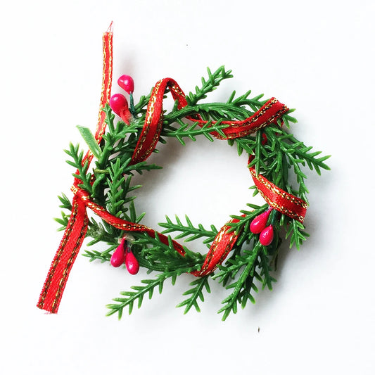 Guirlande de Noël miniature pour maison de poupée, accessoire de décoration pour les fêtes, échelle 1:12
