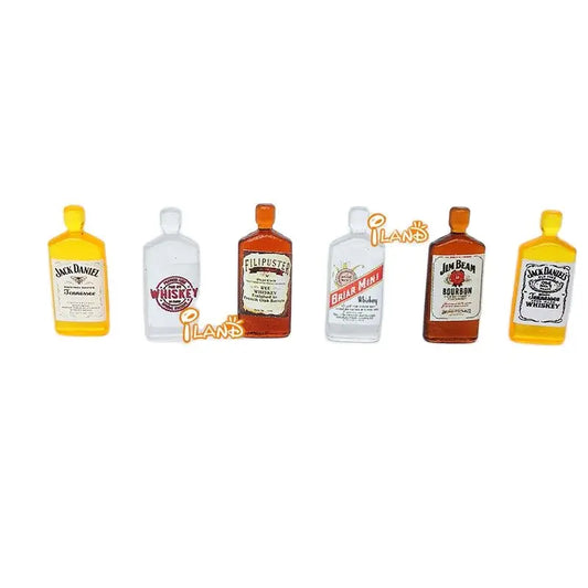 Ensemble de bouteilles de vin et de whisky miniatures pour maison de poupée à l'échelle 1:12, pour décoration de cuisine et modèle de jouet