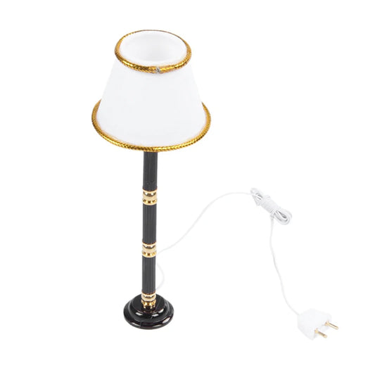1:12 Scale Miniature Dollhouse Floor Lamp With Electric Wire Plug 12V Lighting Equipment