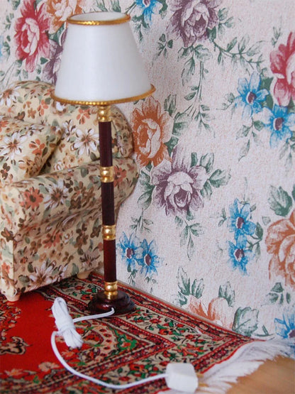 1:12 Scale Miniature Dollhouse Floor Lamp With Electric Wire Plug 12V Lighting Equipment