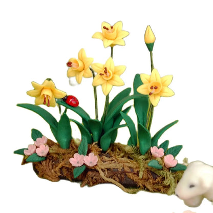 1:12 Scale Miniature Dollhouse Flower Plant Decor Bonsai Model Fairy Garden Ornament Potted Plants Kids Play Toy