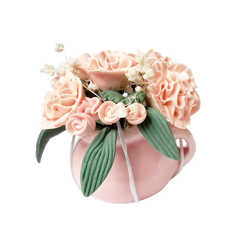 1:12 Scale Miniature Dollhouse Flower Plant Decor Bonsai Model Fairy Garden Ornament Potted Plants Kids Play Toy
