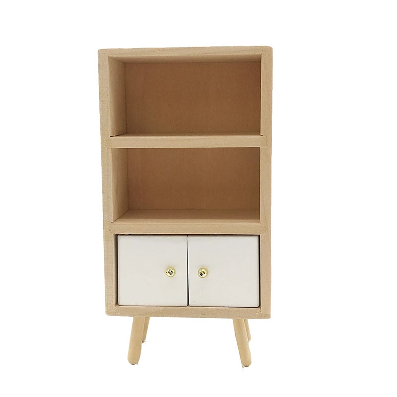1:12 Scale Miniature Wooden Cabinet Cupboard Kitchen Dining Room Dollhouse Furniture Modern Sideboard