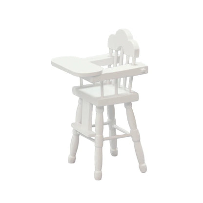 1:12 Scale Miniature Dollhouse Furniture Set Baby Crib Closet High Chair 3PCS