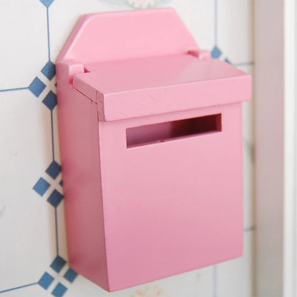 1:12 Scale Miniature Wooden Mailbox Fairy Door Accessories For Dollhouse Miniature Furniture