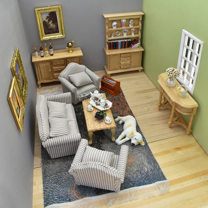 1:12 Scale Miniature Wooden Cabinet Side Table Dollhouse Furniture Set For Living Room Accessories