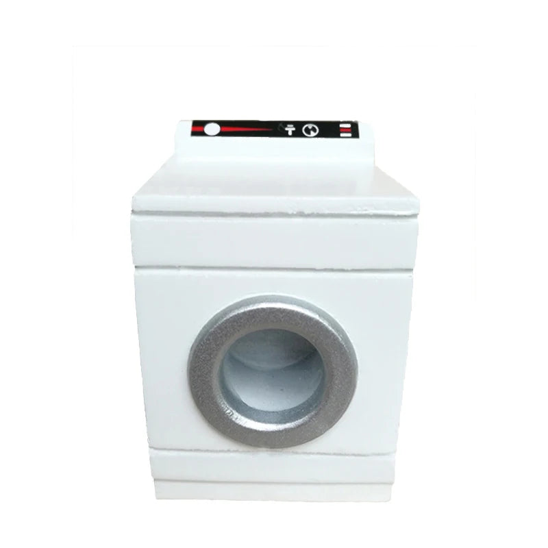 1:12 Scale Miniature Dollhouse Furniture White Washing Machine Wood Model