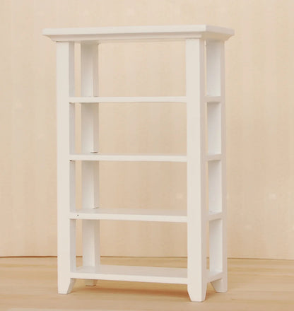 1:12 Scale Miniature Dollhouse Wooden White 4 Layer Display Stand Shelf Miniature Furniture