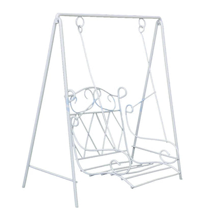 1:12 Scale Miniature Garden Furniture White Metal Swing European Style Dollhouse Accessories Toy Gift
