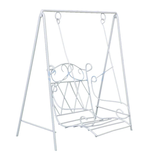 1:12 Scale Miniature Garden Furniture White Metal Swing European Style Dollhouse Accessories Toy Gift