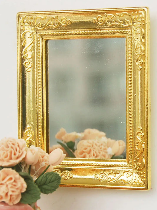 Miroir miniature pour chambre à coucher, échelle 1:12, accessoires pour maison de poupée, modèle de jouet
