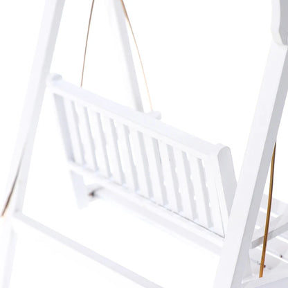 1:12 Scale Miniature White Swing Garden Wood Furniture For Dollhouse