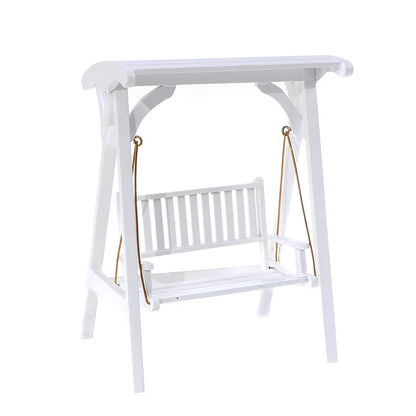 1:12 Scale Miniature White Swing Garden Wood Furniture For Dollhouse