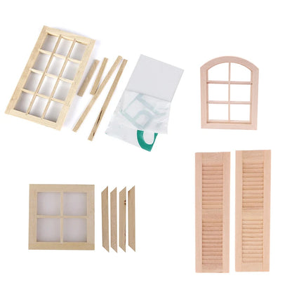 1:12 Scale Miniature Dollhouse Window Unpainted For DIY Model Accessories
