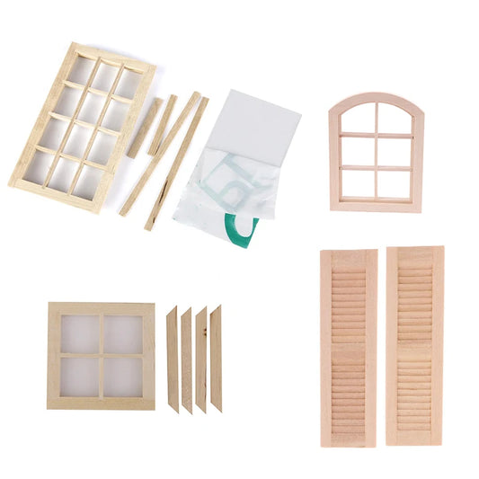 1:12 Scale Miniature Dollhouse Window Unpainted For DIY Model Accessories