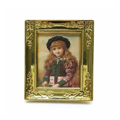 Accesorios en miniatura para casa de muñecas a escala 1:12, cuadros enmarcados, foto, pintura al óleo, mural para decoración de sala de estar, figura de paisaje