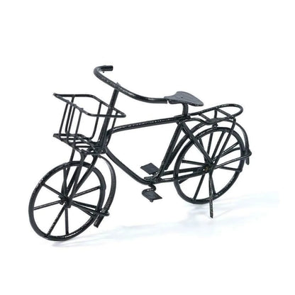 1:12 Scale Miniature Black Metal Bicycle Old Style Model For Dollhouse Garden Courtyard Decor