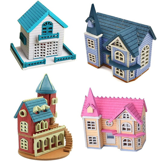 1:12 Scale Miniature Dollhouse Wooden Cottage DIY Self Assembly Doll House Accessories