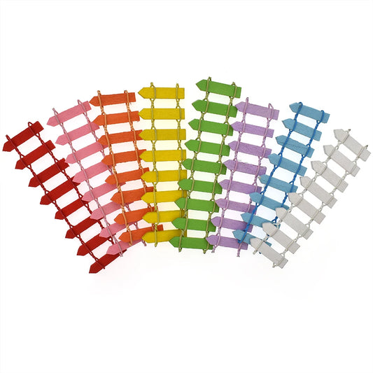 1:12 Scale Miniature Dollhouse DIY Fence Barrier Garden Accessories Colorful Railing Scene Model 6pcs