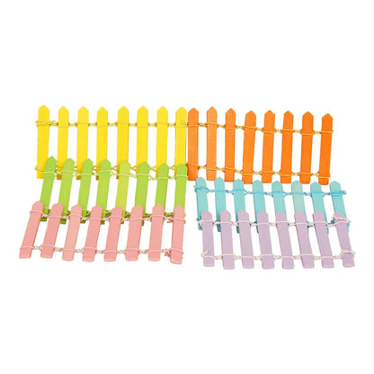 1:12 Scale Miniature Dollhouse DIY Fence Barrier Garden Accessories Colorful Railing Scene Model 6pcs