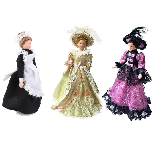 1:12 Scale Miniature Dolls With Stand Dollhouse Accessories Christmas Toys For Girls Children